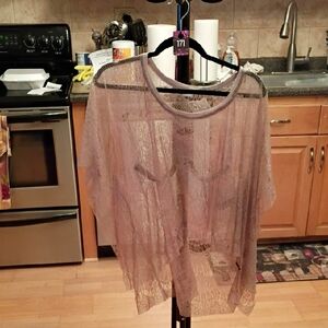 Billabong Sheer Lace Tunic in Lavender